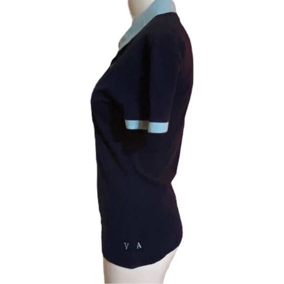 Vicompte A Navy Blue / Light Blue Polo Size 3 (Small USA) - Picture 4 of 8